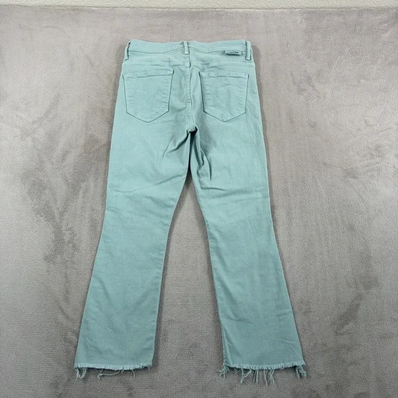 Mother The Insider Crop Step Fray Jeans in Lagoon Women 28 Raw Cut Hem USA Made - Picture 7 of 14